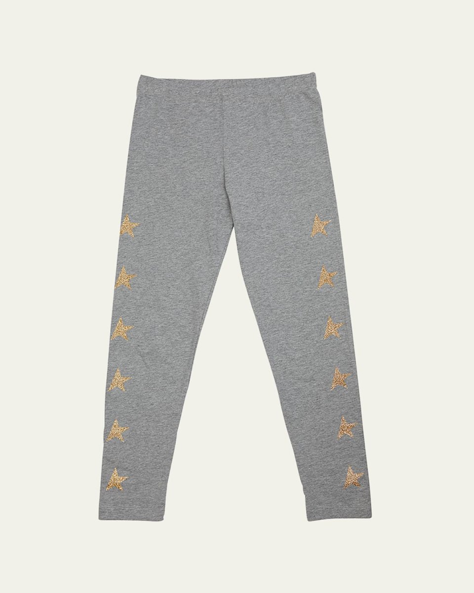 Girl's Embellished Star Leggings, Size 4-10